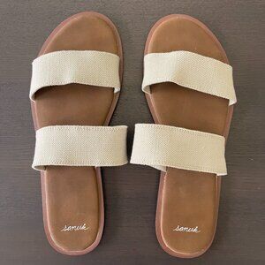 Sanuk women's yoga gora leather sandals, size 9